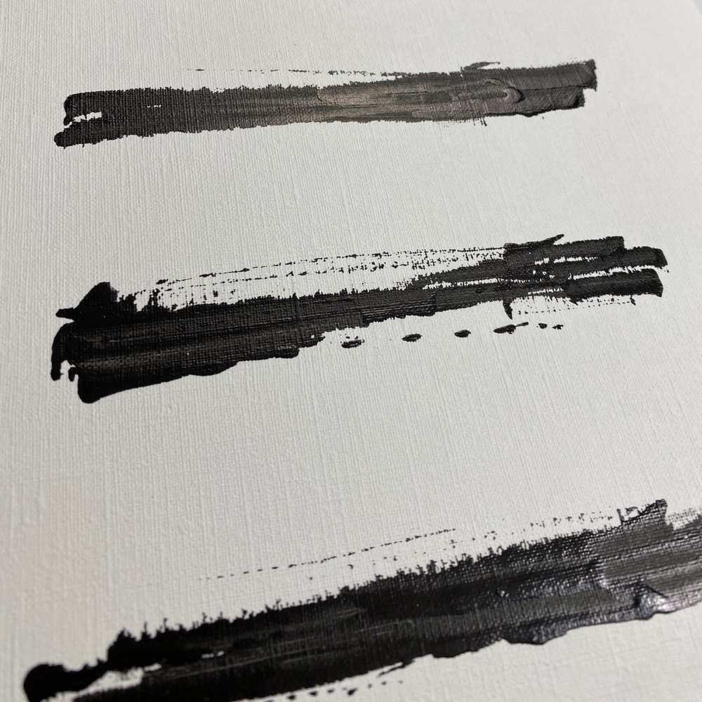Abstract Acrylic Original Painting On Canvas Paper 9X12 Wall Art Black White - Picture 3 of 5
